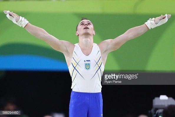 during the Men's Individual All-Around final on Day 5 of the Rio 2016 Olympic Games at the Rio Olympic Arena on August 10, 2016 in Rio de Janeiro, Brazil.